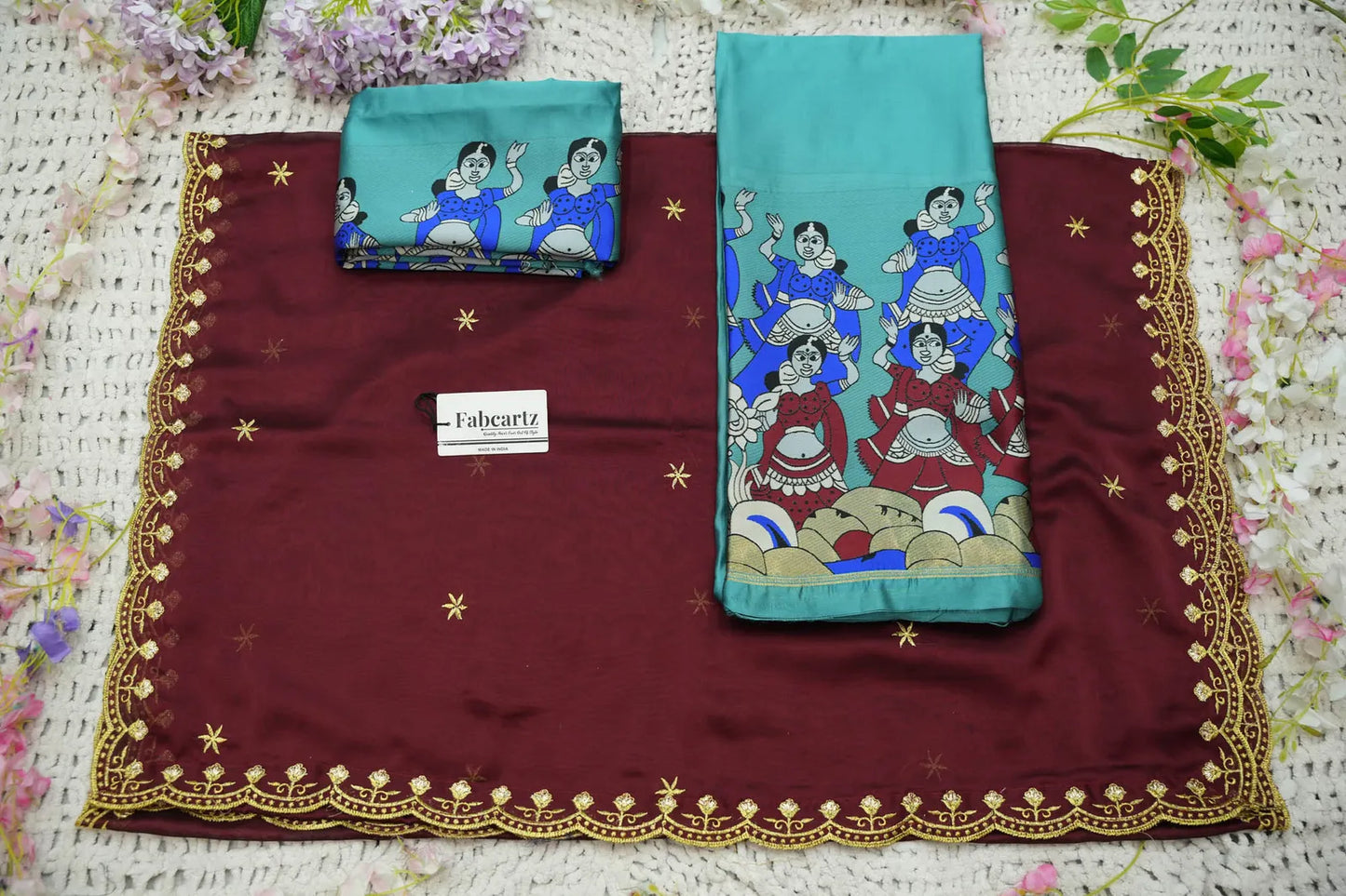 (Putrika) South Indian Festival Traditional Half Saree with Embroidered Blouse & Dupatta