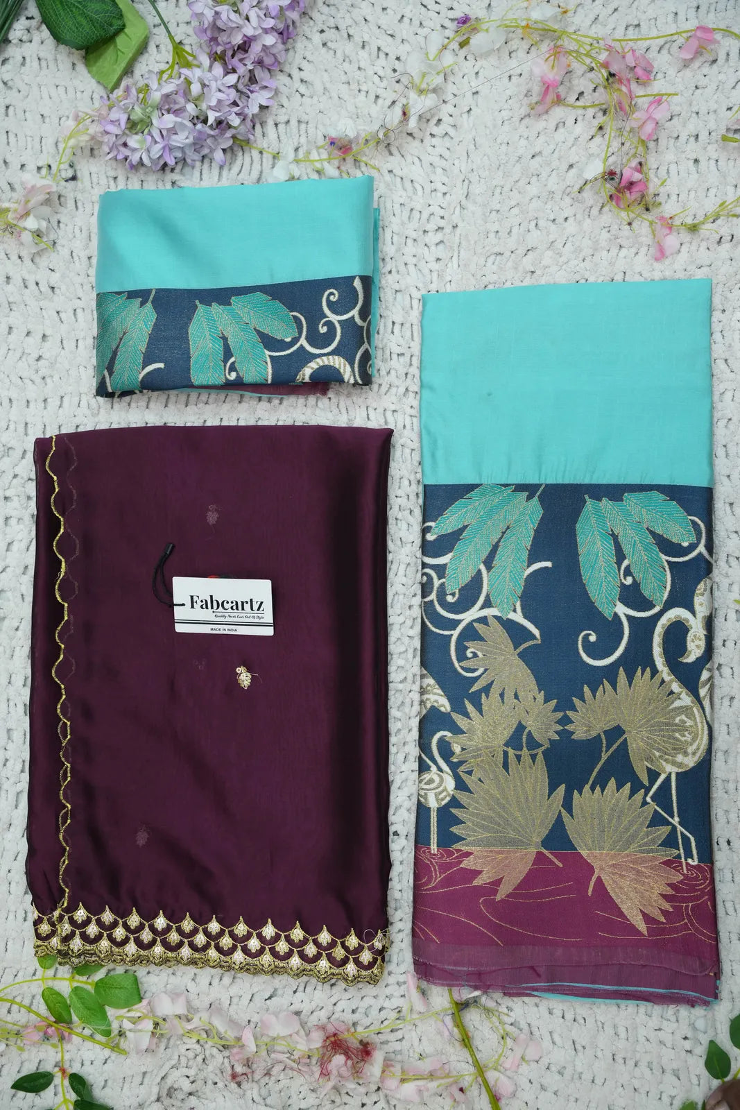 (HansRango) South Indian Festival Traditional Half Saree with Embroidered Blouse & Dupatta
