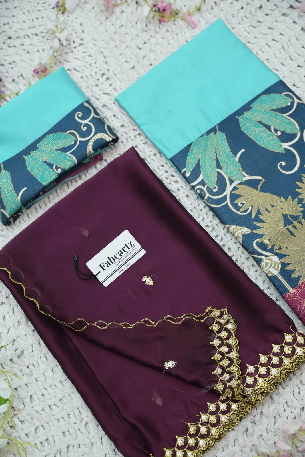 (HansRango) South Indian Festival Traditional Half Saree with Embroidered Blouse & Dupatta