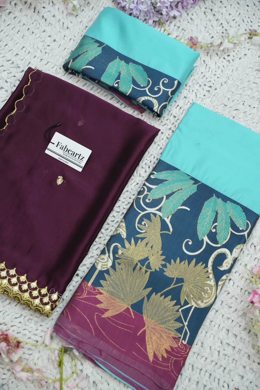 (HansRango) South Indian Festival Traditional Half Saree with Embroidered Blouse & Dupatta