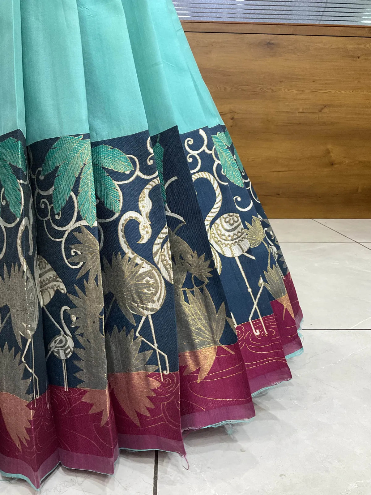 (HansRango) South Indian Festival Traditional Half Saree with Embroidered Blouse & Dupatta