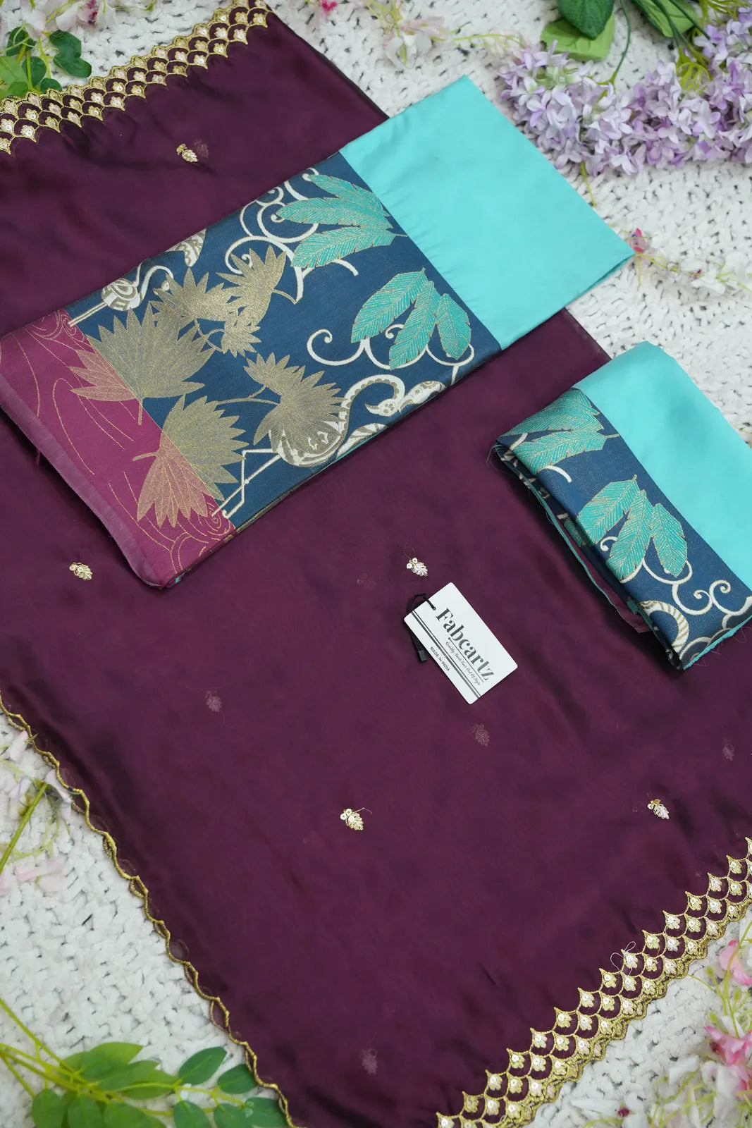 (HansRango) South Indian Festival Traditional Half Saree with Embroidered Blouse & Dupatta
