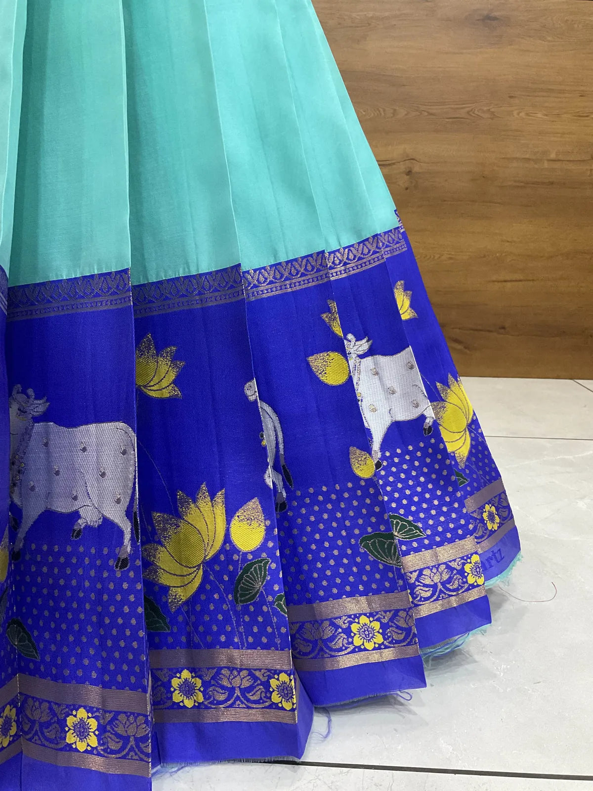 (KaamRango) South Indian Festival Traditional Half Saree with Embroidered Blouse & Dupatta