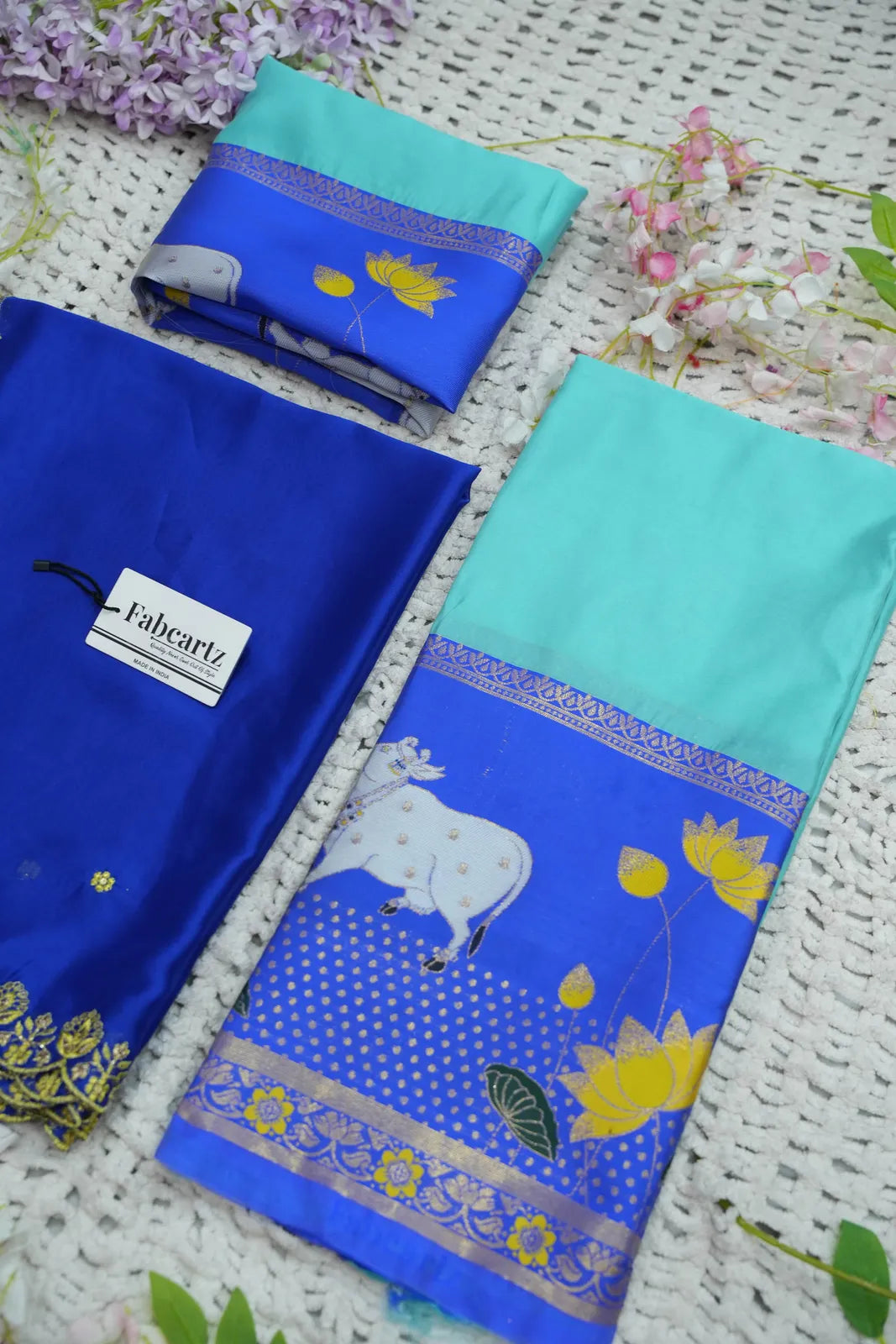 (KaamRango) South Indian Festival Traditional Half Saree with Embroidered Blouse & Dupatta