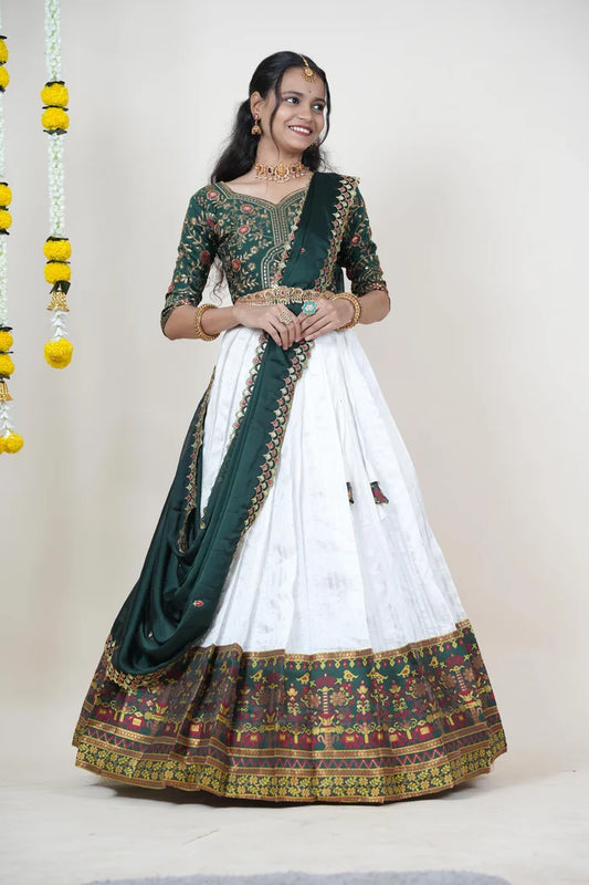 South Indian Festival Traditional Half Saree (Cotton Jagvi)