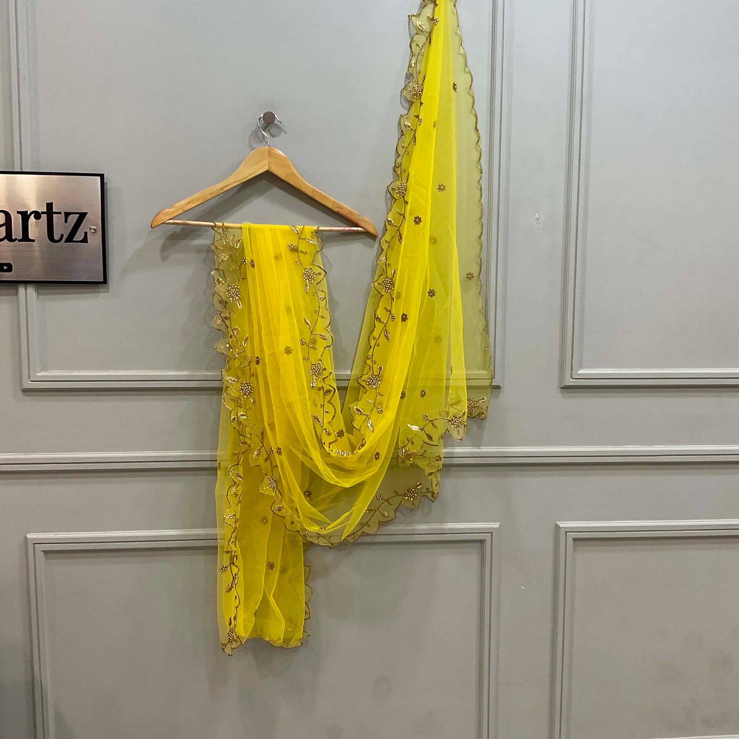 JananiDup Beautiful Embroidery & Beads work Net Dupatta for women | Only Dupatta