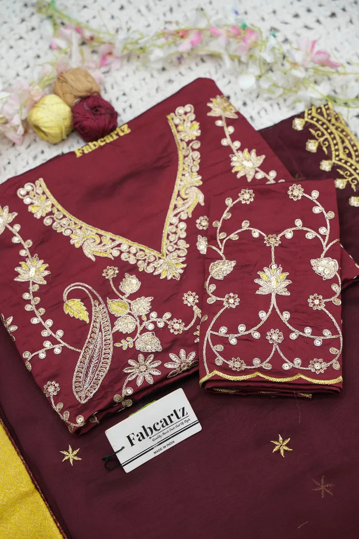 Munjya Women's Woven Design zari work Half Saree with Embroidered Blouse and Dupatta