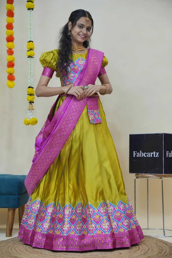 South Indian Festival Traditional Half Saree (GajjaPattu)