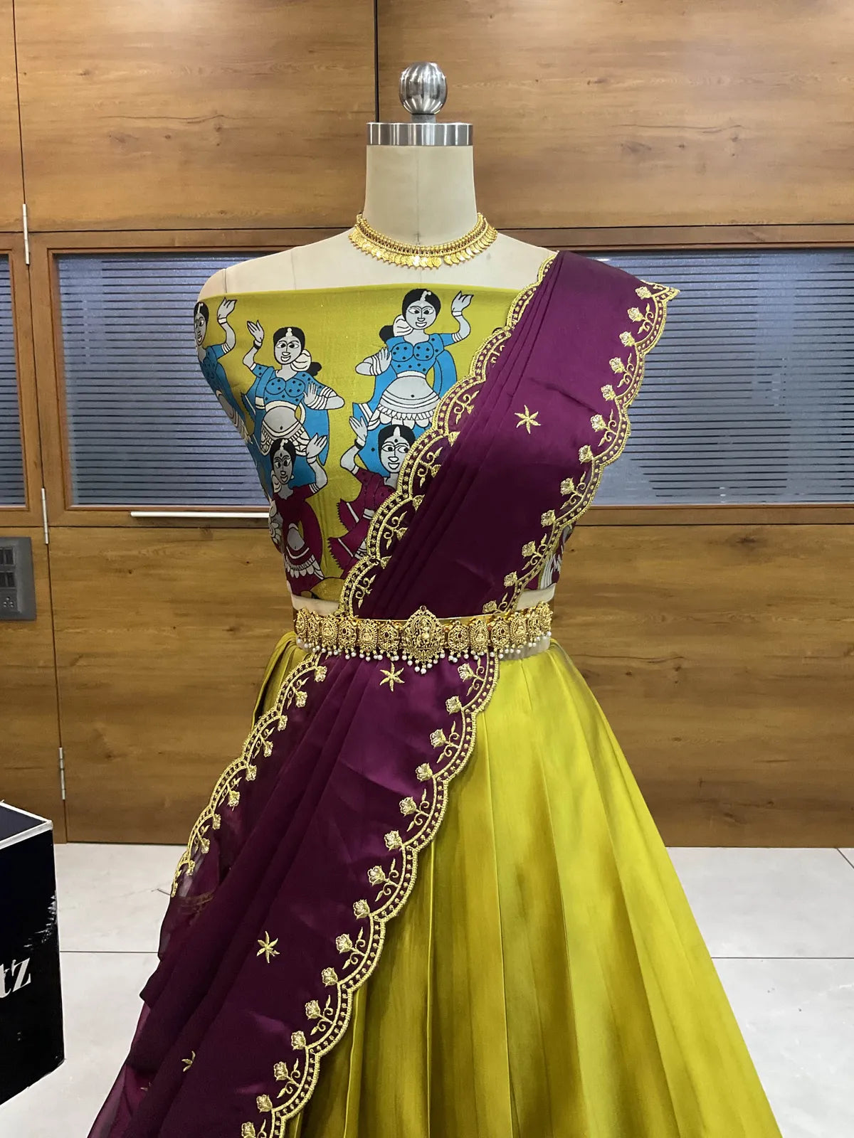 (Putrika) South Indian Festival Traditional Half Saree with Embroidered Blouse & Dupatta