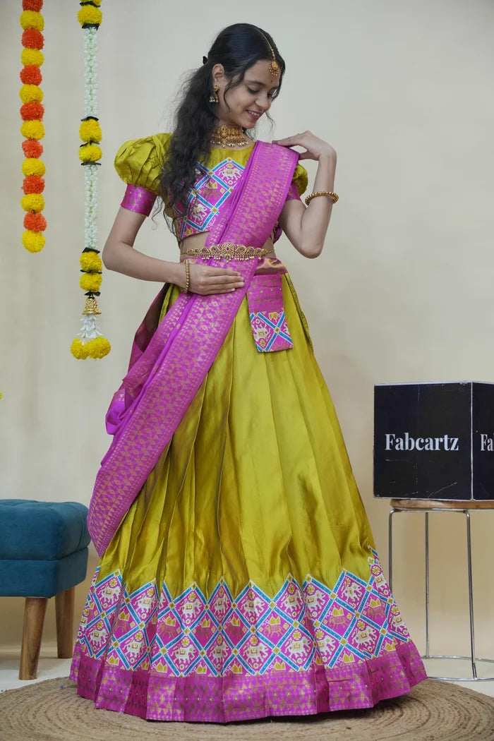 South Indian Festival Traditional Half Saree (GajjaPattu)