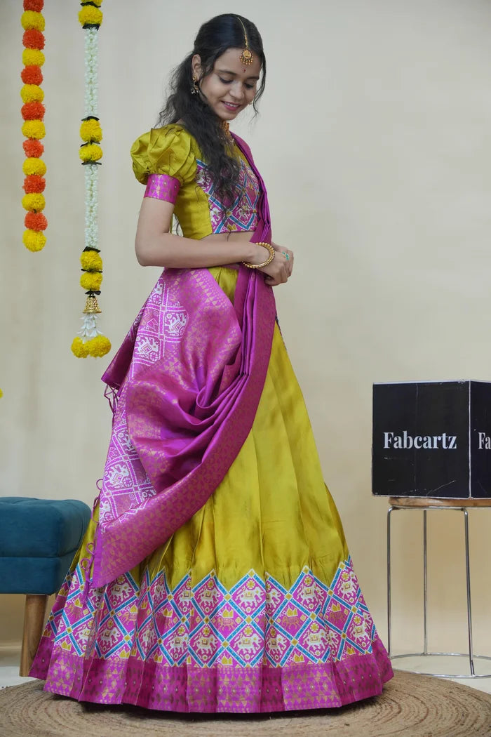 South Indian Festival Traditional Half Saree (GajjaPattu)