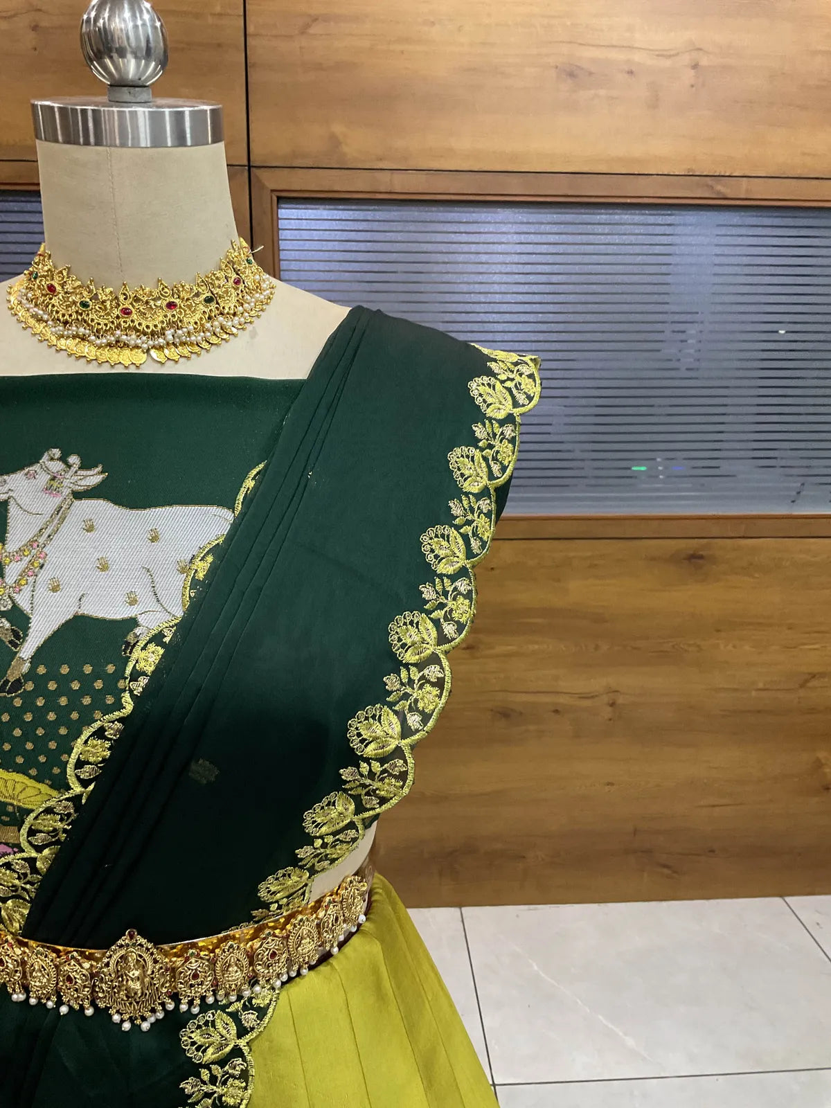 (KaamRango) South Indian Festival Traditional Half Saree with Embroidered Blouse & Dupatta