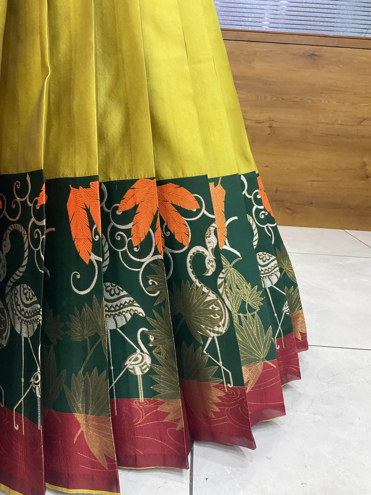 (HansRango) South Indian Festival Traditional Half Saree with Embroidered Blouse & Dupatta