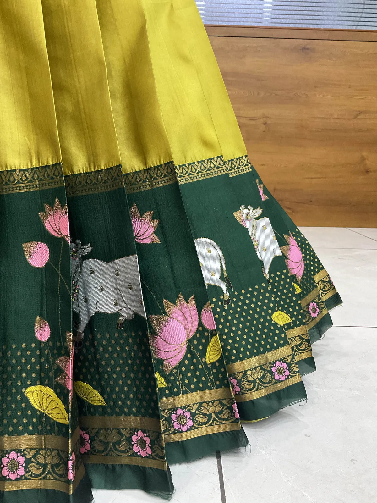 (KaamRango) South Indian Festival Traditional Half Saree with Embroidered Blouse & Dupatta