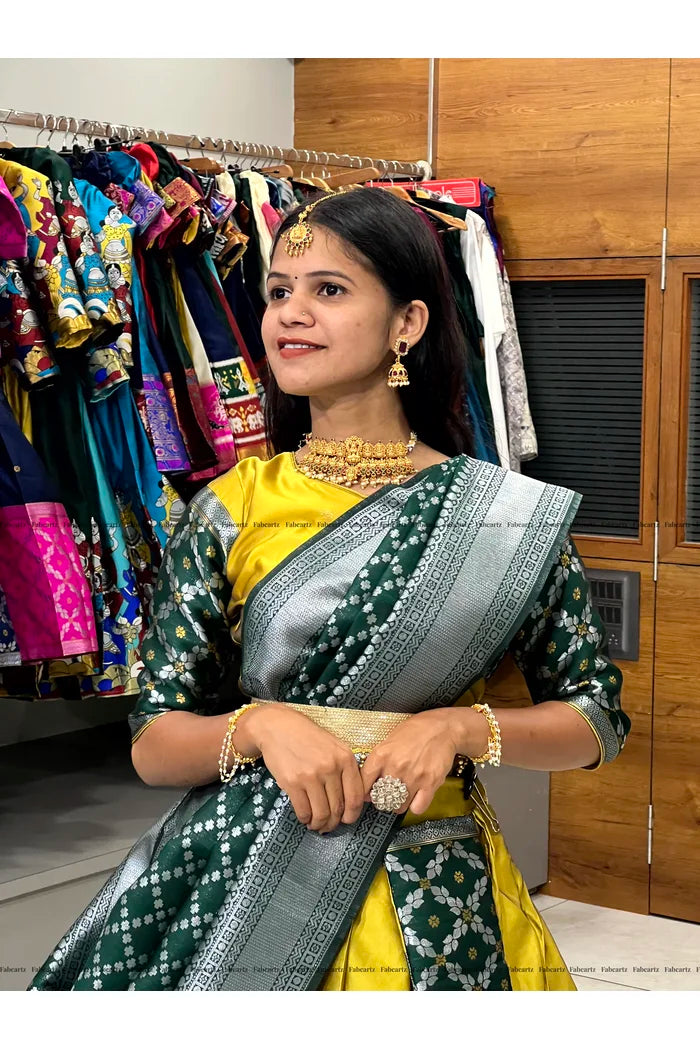 JanjalPAttu South Indian Festival Traditional Half Saree