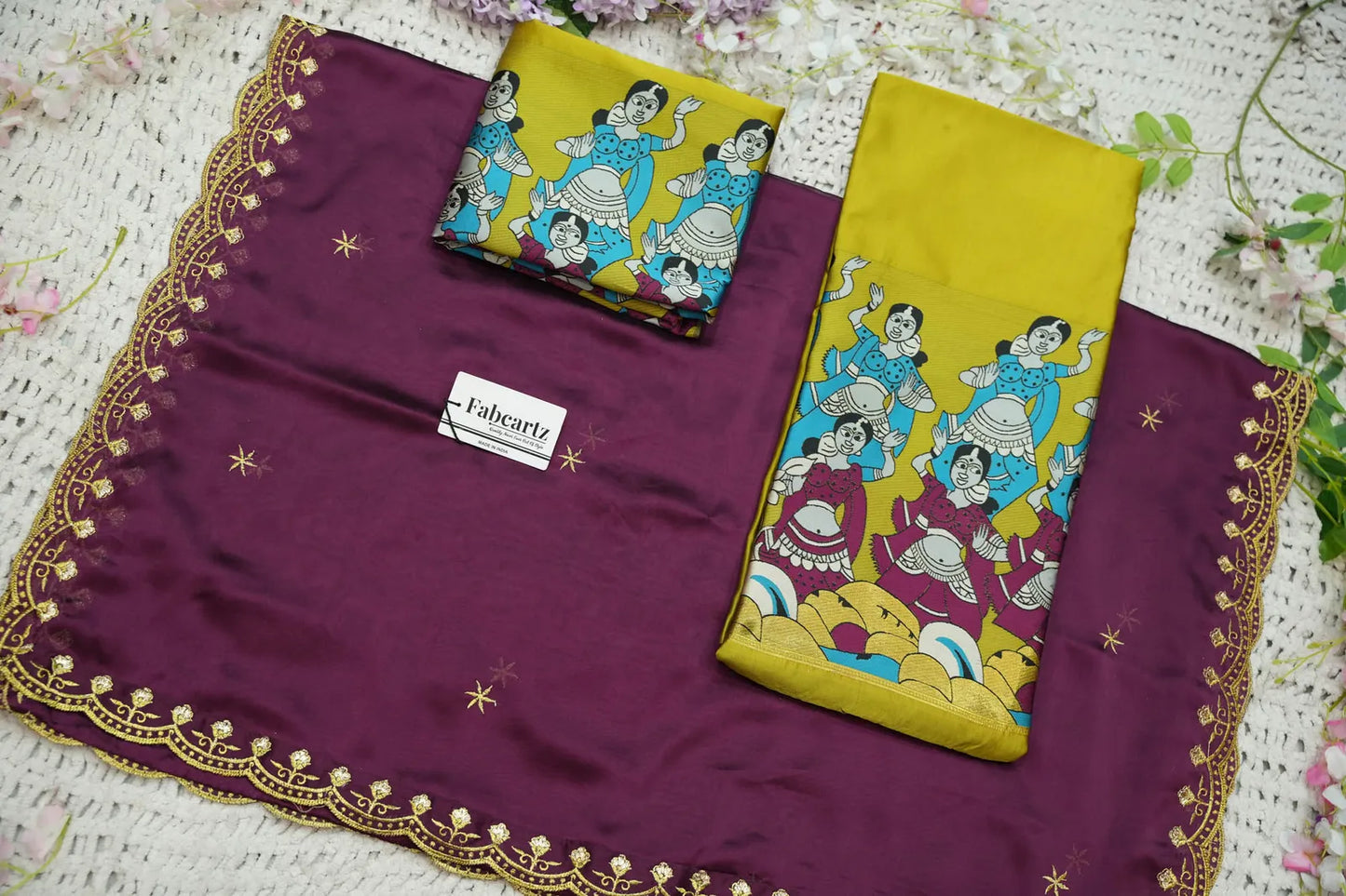 (Putrika) South Indian Festival Traditional Half Saree with Embroidered Blouse & Dupatta
