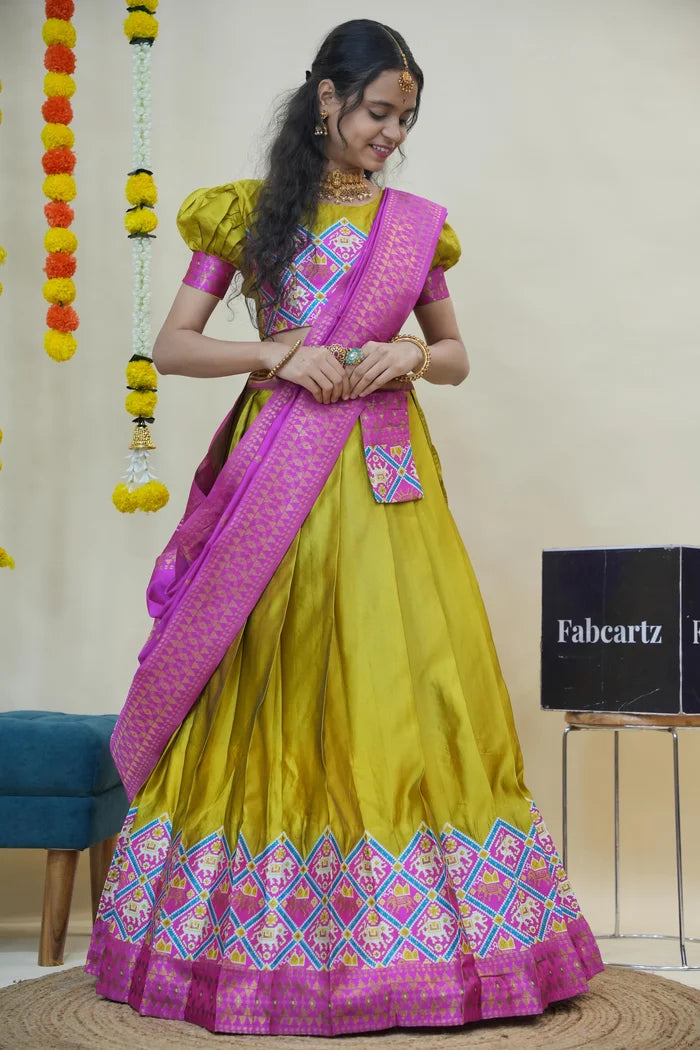 South Indian Festival Traditional Half Saree (GajjaPattu)