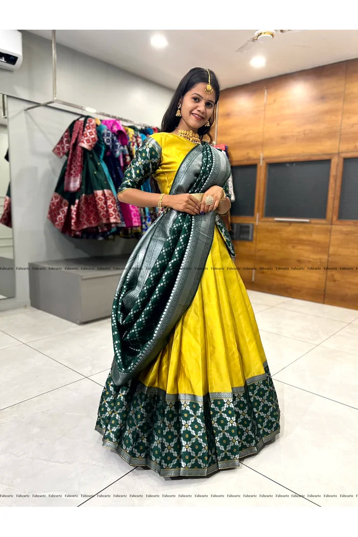 JanjalPAttu South Indian Festival Traditional Half Saree