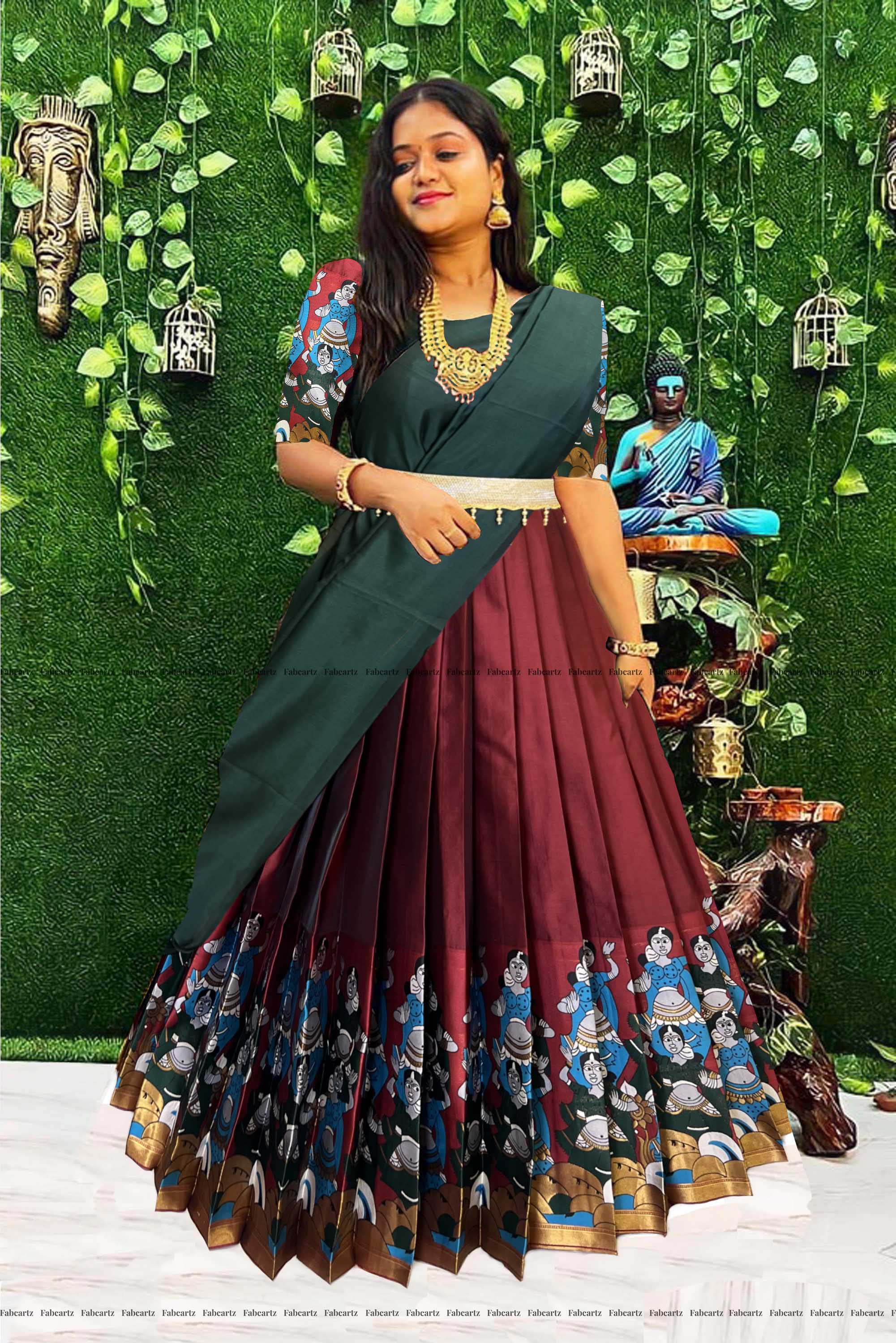 Mayil - South Indian traditional dress Pattu langa voni Customizing  design,color and sizes available We Design and customize We deal online  also Payment- Bank Transfer,Paytm Worldwide shipping available For order  contact 9989256283