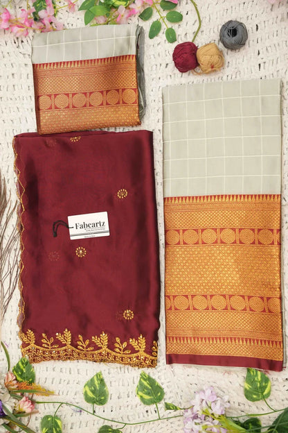 South Indian Festival Traditional Half Saree (Saraswati)