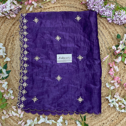 Beautiful Embroidery work & Gold Crush Dupatta for women | Only Dupatta Gold Crush Dup