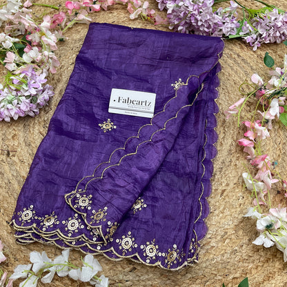 Beautiful Embroidery work & Gold Crush Dupatta for women | Only Dupatta Gold Crush Dup