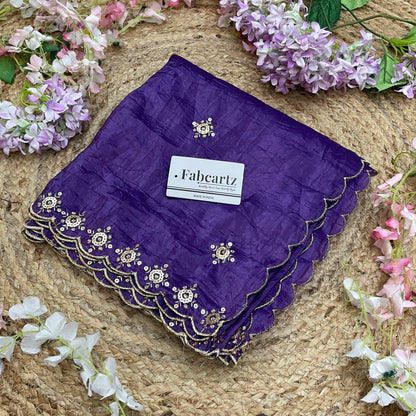 Beautiful Embroidery work & Gold Crush Dupatta for women | Only Dupatta Gold Crush Dup