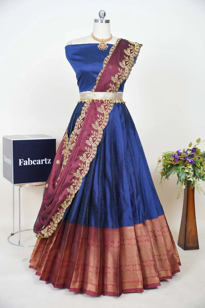 South Indian Festival Traditional Half Saree  (Saraswati)