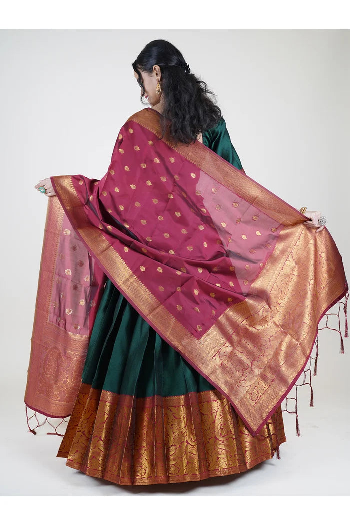 South Indian Festival Traditional Half Saree (Aarvi)