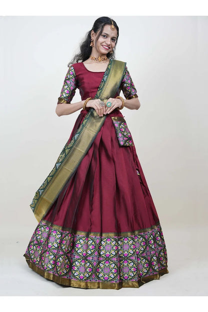 South Indian Festival Traditional Half Saree (GolGolPAttu)