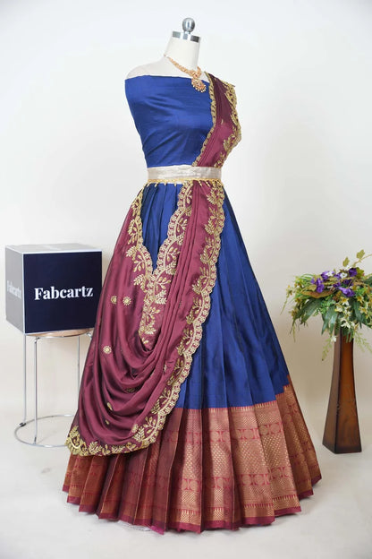 South Indian Festival Traditional Half Saree  (Saraswati)