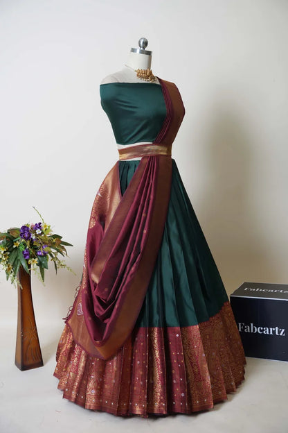 South Indian Festival Traditional Half Saree (Sarojini)