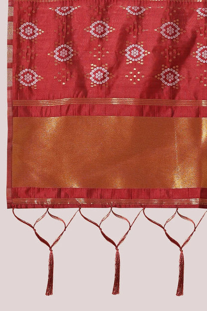 South Indian Festival Traditional Half Saree (Gujarati Bandhini)