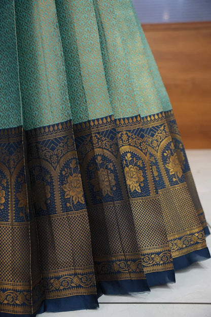 Oye!!Pattu Women's Woven Design zari work Half Saree with Embroidered Blouse and Dupatta