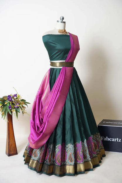 South Indian Festival Traditional Half Saree (Parvati)