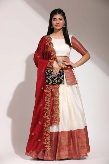 South Indian Festival Traditional Half Saree (Saraswati)