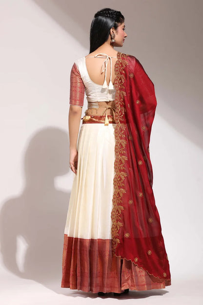 South Indian Festival Traditional Half Saree (Saraswati)