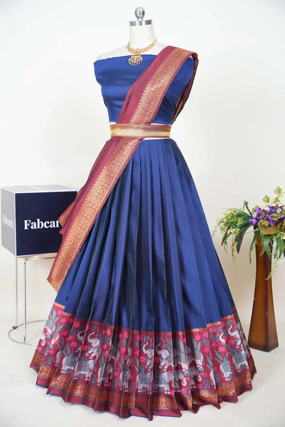 South Indian Festival Traditional Half Saree (JungleeHathi)