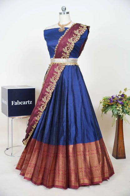 South Indian Festival Traditional Half Saree  (Saraswati)