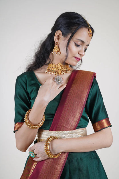 South Indian Festival Traditional Half Saree (Aarvi)