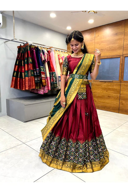 South Indian Festival Traditional Half Saree(Patola)