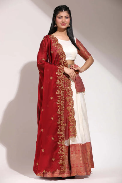 South Indian Festival Traditional Half Saree (Saraswati)