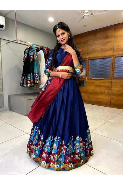 దక్షిణ భారత పండుగ సాంప్రదాయ హాఫ్ చీర(ధంగ్లీ)