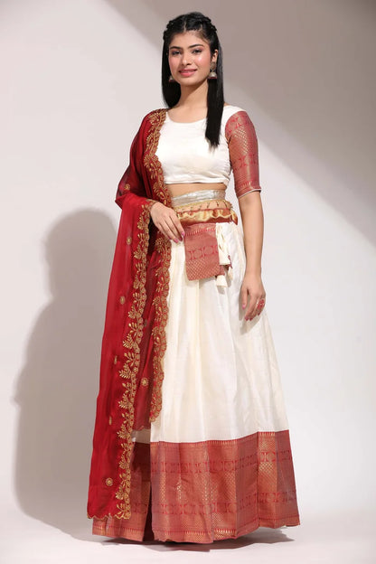 South Indian Festival Traditional Half Saree (Saraswati)