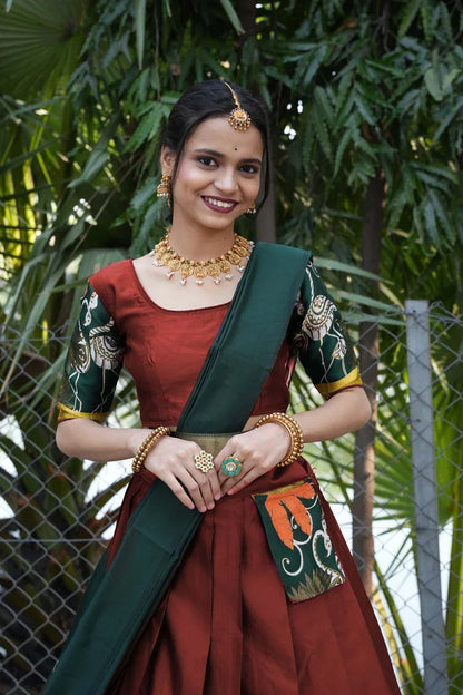 South Indian Festival Traditional Half Saree (HansPAttu)