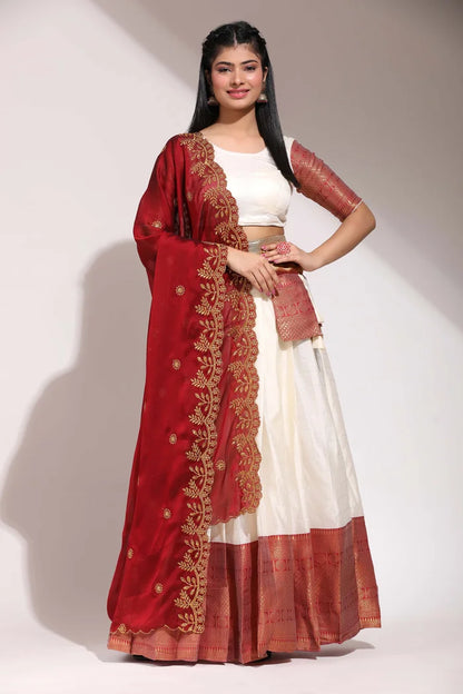 South Indian Festival Traditional Half Saree (Saraswati)