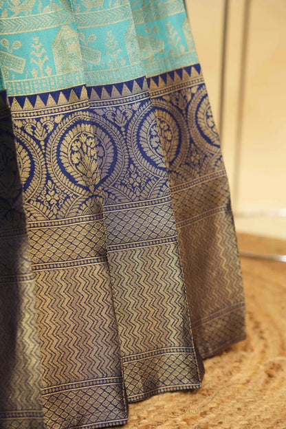 HathiGhoda Women's Woven Design zari work Half Saree with Embroidered Blouse and Dupatta