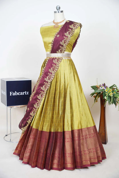 South Indian Festival Traditional Half Saree  (Saraswati)