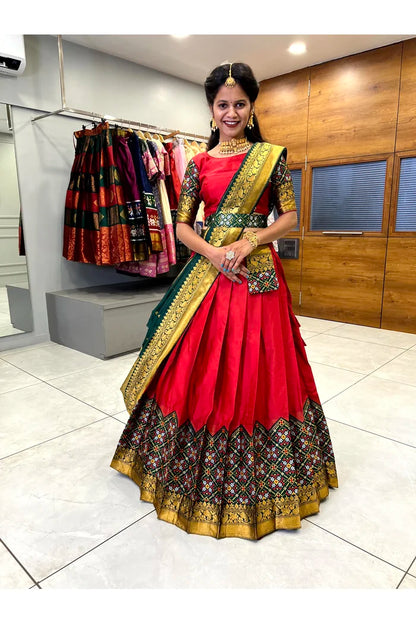 South Indian Festival Traditional Half Saree(Patola)