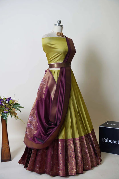 South Indian Festival Traditional Half Saree (Sarojini)